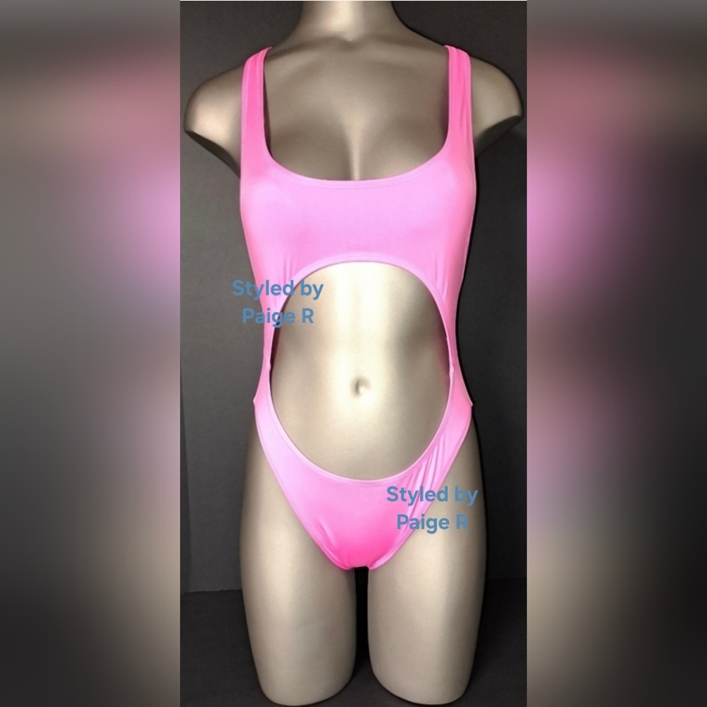 💕NWT SKIMS Cut Out 1 One Piece Monokini Swimsuit Tank Swim Suit Pink TAFFY S